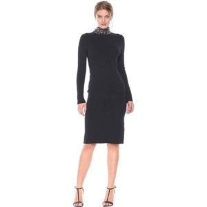 Eliza J jeweled mock neck midi dress
